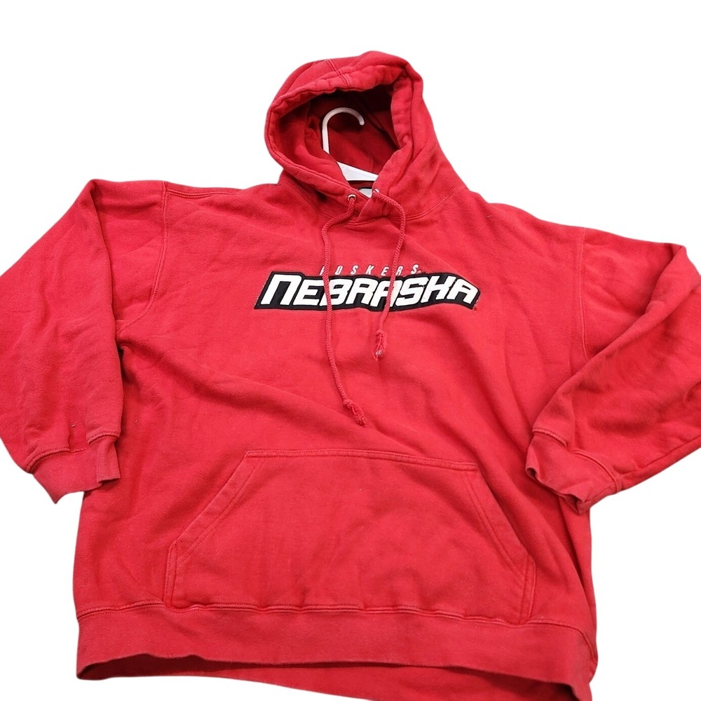 Nebraska Cornhuskers Sweatshirt Hoodie Mens Medium Red NCAA Football CI Sport